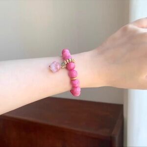 New pink beaded bracelet, tried on once